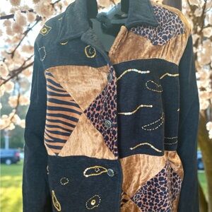 White Stag Patchwork Animal Print Jacket